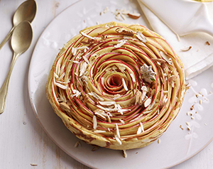 Gâteau Rose de pomme et amande